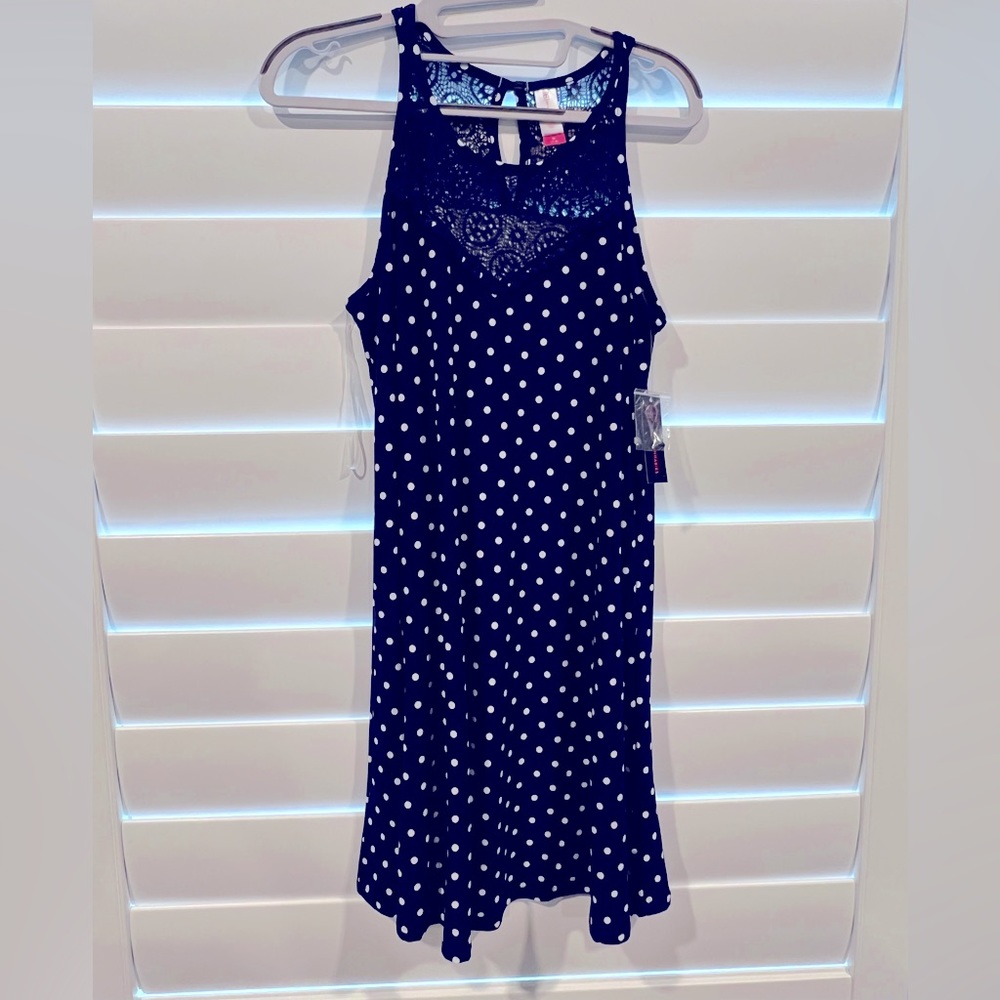 Navy polka dot dress NWT